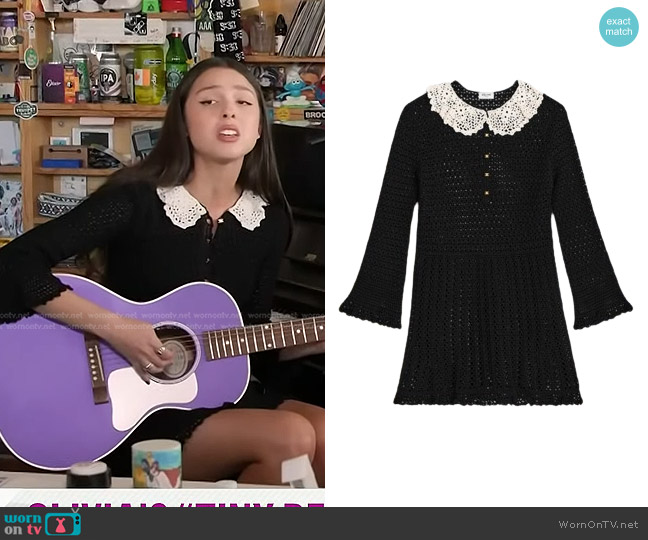 WornOnTV Olivia Rodrigo’s black crochet dress on Today Clothes and