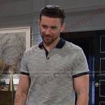 Chad’s grey contrast collar polo shirt on Days of our Lives