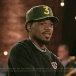 Chance the Rapper’s black heart patch sweatshirt on The Voice