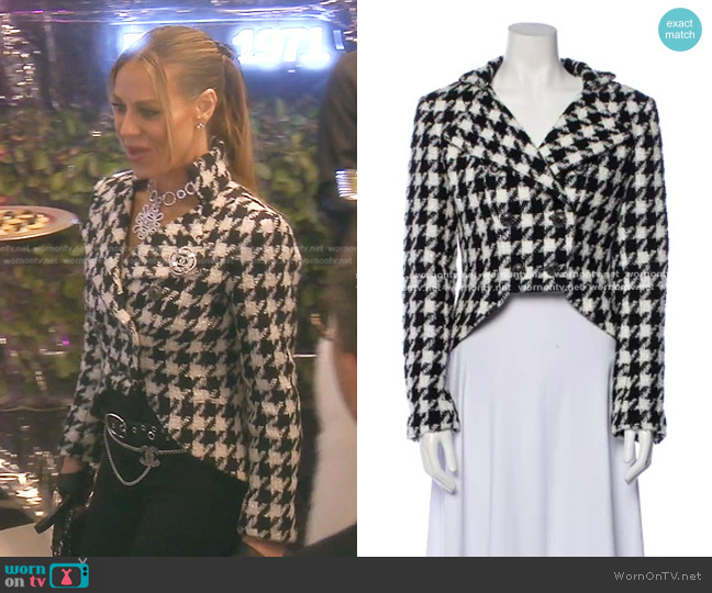 Chanel Houndstooth Evening Jacket worn by Dorit Kemsley on The Real Housewives of Beverly Hills