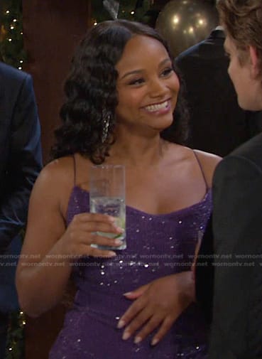 Chanel's purple sequin dress on Days of our Lives