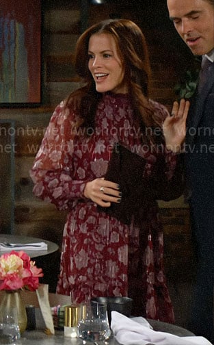 Chelsea's burgundy floral dress on The Young and the Restless