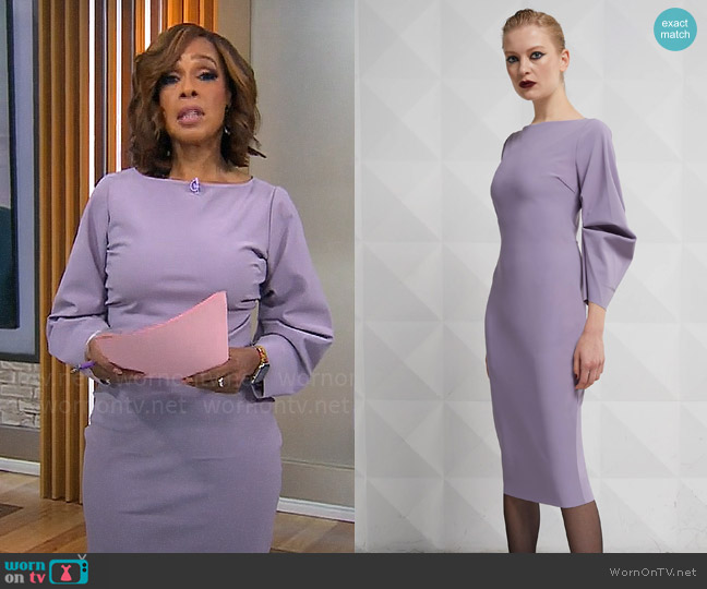 WornOnTV: Gayle King’s light purple statement sleeve sheath dress on ...