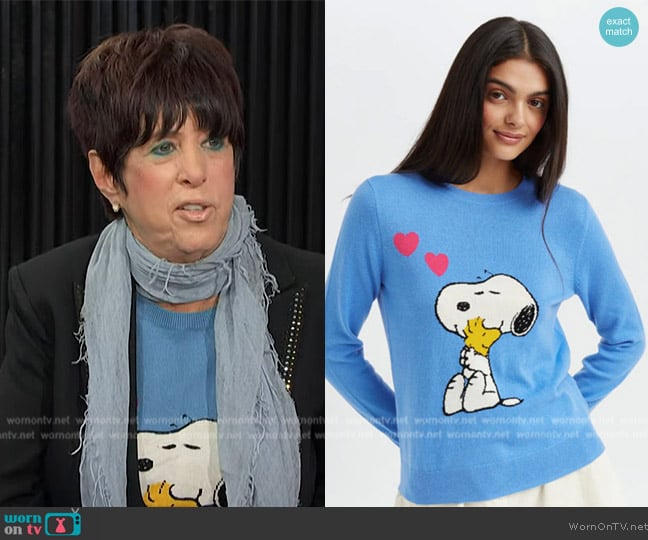 Chinti and Parker Snoopy Sweater worn by Diane Warren on E! News