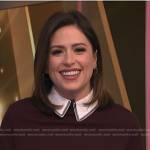 Chloe Melas’s brown embellished collar sweater on NBC News Daily