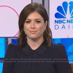 Chloe Melas’s navy tie neck puff sleeve dress on NBC News Daily