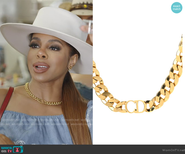 Christian Dior Metal Danseuse Etoile Chain Choker worn by Candiace Dillard Bassett on The Real Housewives of Potomac