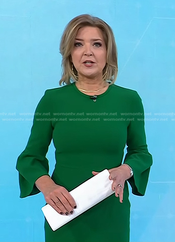 Christine Romans’ green bell sleeve dress on Today