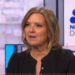 Christine Romans's black puff sleeve top on NBC News Daily