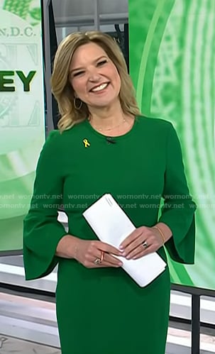 Christine Romans' green bell sleeve dress on Today