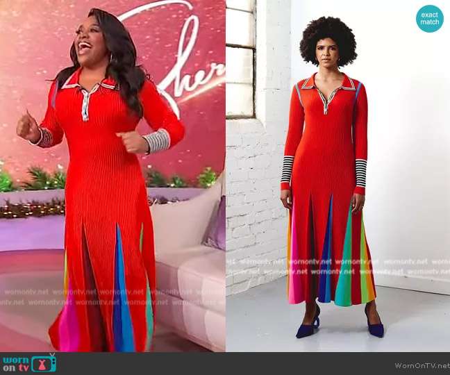 Christopher John Rogers Knit Polo Dress worn by Sherri Shepherd on Sherri