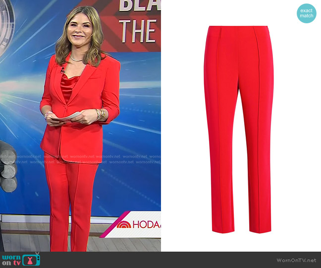 WornOnTV: Jenna’s red cowl neck cami and suit on Today | Jenna Bush ...