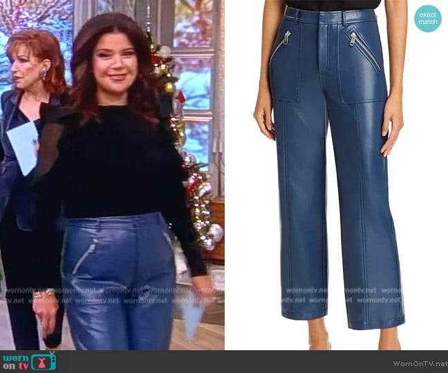 Cinq a Sept Elea Faux Leather Pants worn by Ana Navarro on The View