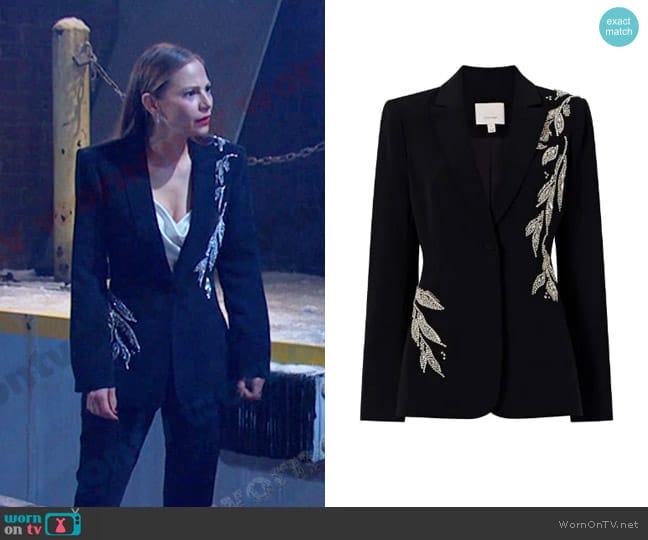 Cinq a Sept Crystal Embellished Blazer worn by Ava Vitali (Tamara Braun ) on Days of our Lives