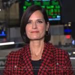 Contessa Brewer’s red houndstooth blazer on NBC News Daily