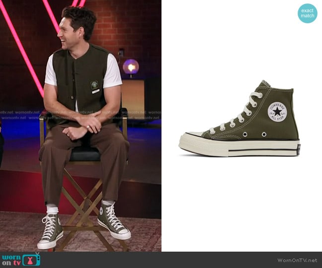 Converse Chuck 70 Hi Sneakers in Khaki worn by Niall Horan on The Voice