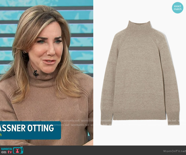 Cos Pure Cashmere Turtleneck Jumper worn by Laura Gassner Otting on Access Hollywood