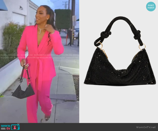 Cult Gaia Hera Nano Knotted Embellished Shoulder Bag worn by Annemarie Wiley on The Real Housewives of Beverly Hills