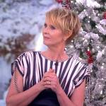 Cynthia Nixon’s blue stripe dress on The View