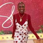 Cynthia Erivo’s white lip print dress on Sherri