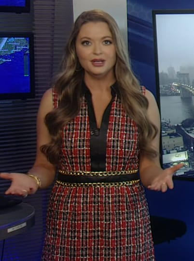 Wornontv Danis Red Tweed Dress On Good Morning America Dani Beckstrom Clothes And Wardrobe