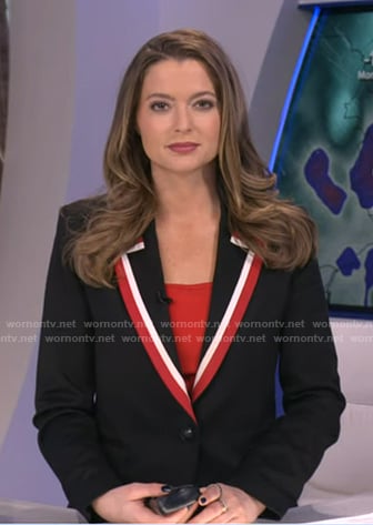 Dani's black striped lapel blazer on Good Morning America