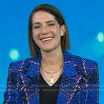 Daryn Carp’s blue plaid tweed blazer on Today