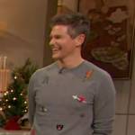 David Burtka’s gray embroidered sweater on The Drew Barrymore Show