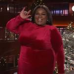 Da’Vine Joy Randolph’s red velvet maxi dress on The Kelly Clarkson Show