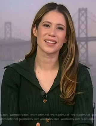 Deirdre's green ribbed dress on NBC News Daily