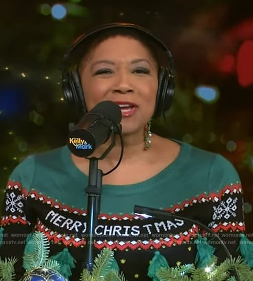 Deja Vu's ugly Christmas sweater on Live with Kelly and Mark