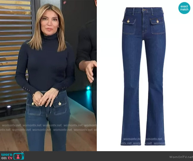 WornOnTV: Kit’s high neck sweater and denim jeans on Access Hollywood ...