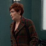 Diane’s olive green plaid coat on General Hospital