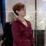 Diane’s burgundy midi wrap dress on General Hospital