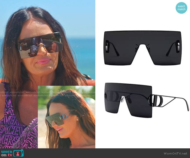 Dior 30Montaigne M1U Mask Sunglasses worn by Lisa Barlow on The Real Housewives of Salt Lake City