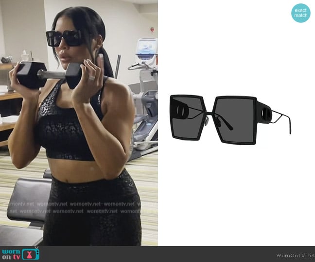 Dior 30Montaigne SU 58MM Geometric Sunglasses worn by Mia Thornton on The Real Housewives of Potomac