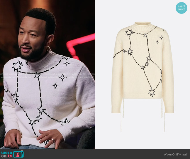 Dior Wool Blend Jersey Sweater worn by John Legend on The Voice