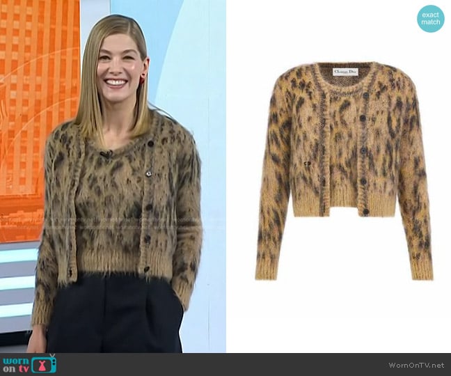 Dior Mizza Technical Mohair and Wool Knit Twin Set worn by Rosamund Pike on Today