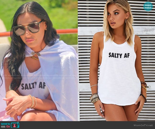 Doll Salty AF Tank worn by Monica Garcia on The Real Housewives of Salt Lake City