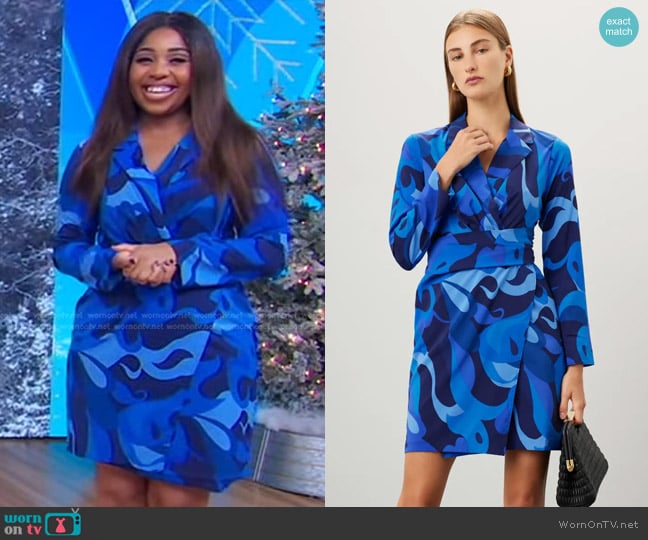 Donna Morgan Blazer Wrap Dress worn by Somara Theodore on Good Morning America