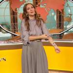 Drew’s gray mock neck blouse on The Drew Barrymore Show