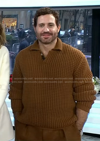 Edgar Ramirez's brown waffle knit sweater on Today