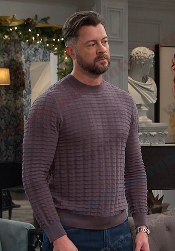 EJ DiMera's textured sweater on Days of our Lives