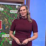 Emily West’s burgundy tie waist dress on Today