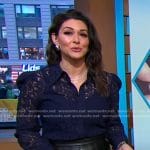 Erielle’s navy lace blouse on Good Morning America