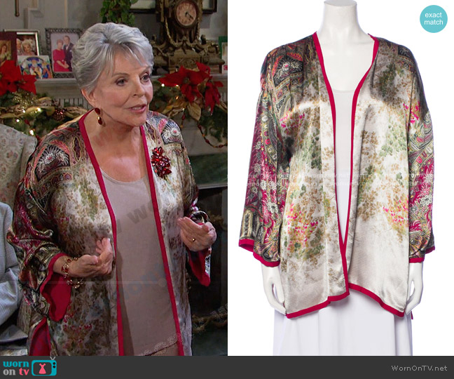 Etro Floral Print Robe worn by Julie Olson Williams (Susan Seaforth Hayes) on Days of our Lives