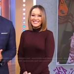 Eva’s brown ribbed turtleneck dress on Good Morning America