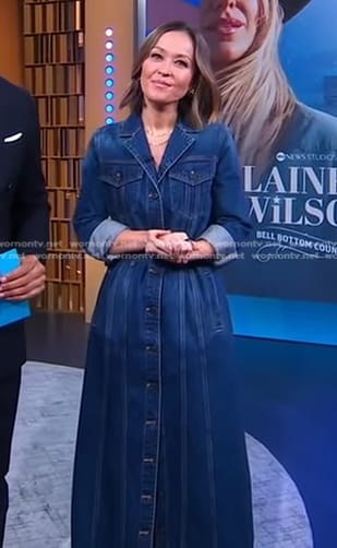 Eva’s denim belted shirtdress on Good Morning America