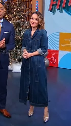 Eva’s denim belted shirtdress on Good Morning America