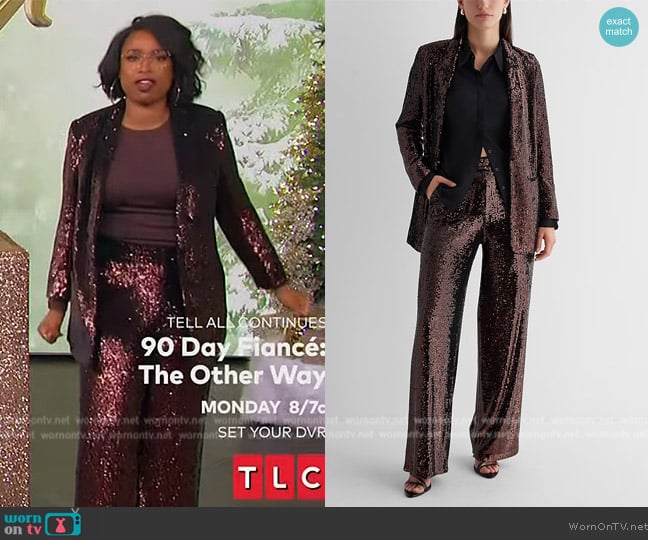 Express Sequin Open Front Boyfriend Blazer worn by Jennifer Hudson on The Jennifer Hudson Show